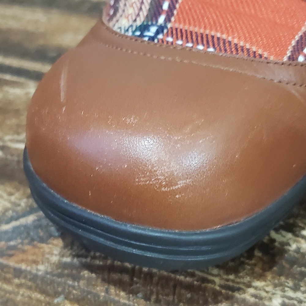 Alegria Ankle Boots Womens 8 KYL-602 Brown Leather Plaid Lace Up Good Condition - Picture 14 of 16